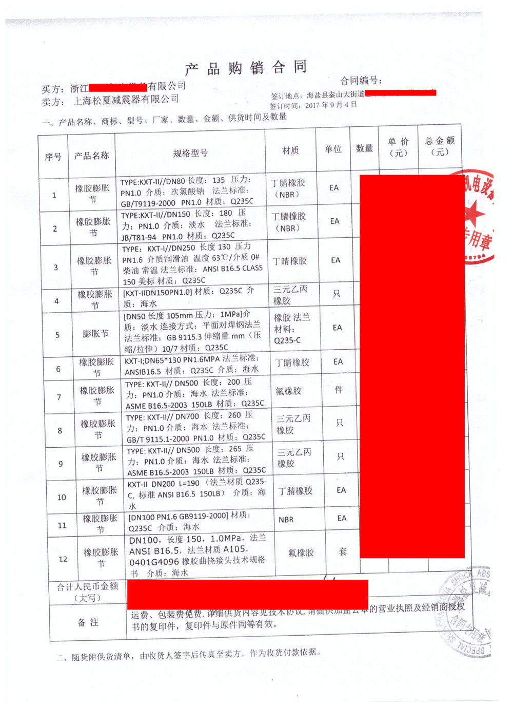 【秦山核電站項目】91视频首播APP銷售合同